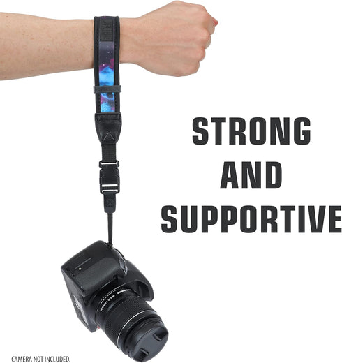 USA GEAR Neoprene Camera Wrist Strap with Comfortable Support and Quick Release Buckles for Mirrorless Cameras