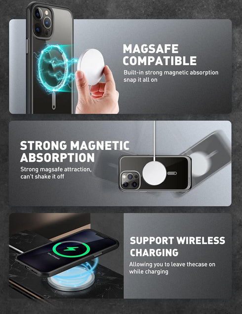 SUPCASE Black iPhone 13 Pro Max Case (Unicorn Beetle Mag), Compatible with MagSafe, Military-Grade Protection, Slim