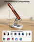 YCNEW 360 4-8" Phone Stand for Desk, Rotating Dual Adjustable Foldable Holder, Heavy Solid All-Aluminum Base Anti-Slip