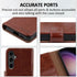 MONASAY Flip Folio Wallet Case for Samsung Galaxy S24+ Plus 5G, 6.7", Brown, with RFID Blocking & Lens/Glass Protector.