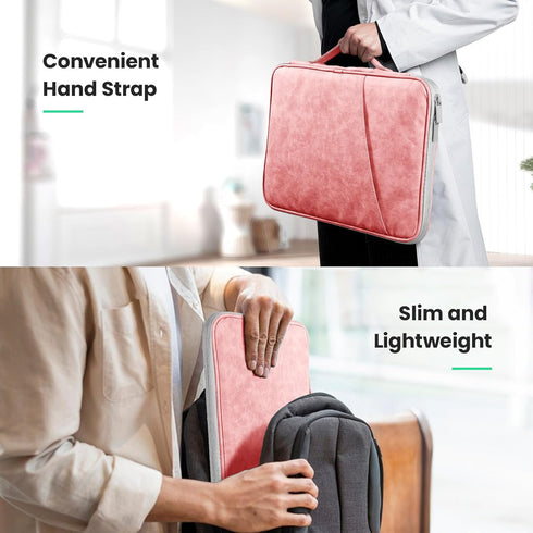 DTTO 9-11 Inch Tablet Sleeve Bag for New 11-in iPad Air M2/iPad Pro M4, Waterproof Travel Case, Pink