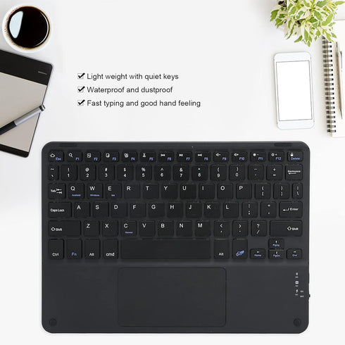 Bluetooth Keyboard, Multi-Function Scissor Keyboard with Touchpad, Ultra-Slim Portable 10in External Computer Keyboard