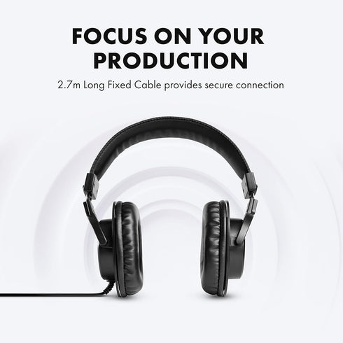 M-Audio HDH40 Over Ear Studio Headphones, Closed Back Design, Flexible Headband, 2.7m Cable for Monitoring