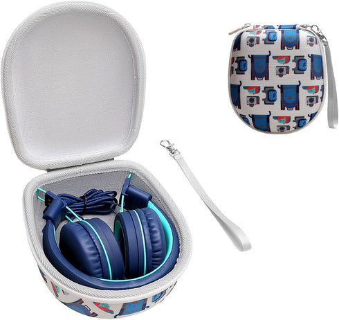 XANAD Kids Headphone Case for Elecder i37 / Noot K11 / iClever HS14 Foldable Wired On-Ear Headset (Headset Not Included)