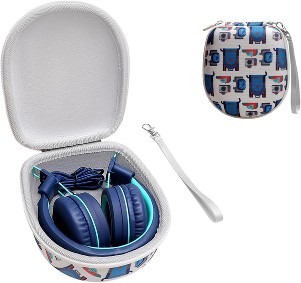 XANAD Kids Headphone Case for Elecder i37 / Noot K11 / iClever HS14 Foldable Wired On-Ear Headset (Headset Not Included)