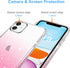 JJGoo iPhone 11 Case, Pink Gradient Clear Glitter Sparkle Shock Absorption Protective Slim Thin Cover
