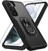 Heavy Duty Shockproof Full Body Phone Cover for Samsung Galaxy S22 with Screen Protector, Built-in Finger Ring Kickstand