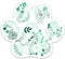 (3PCs) Flower Dog Paw Sticker, Green Floral Waterproof Vinyl Decals for Laptop, Water Bottle, and Scrapbook