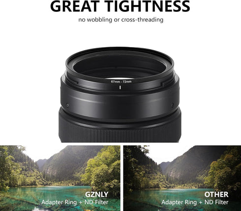 GZNLY 55mm 46mm (55mm-46mm) to Step Up Ring Filter Adapter Black Metal Step up Adapter Rings Compatible with All Brand