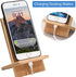 Bamboo Phone Stand Holder Adjustable Folding Phone Stand with Chargeable Hole for Desk