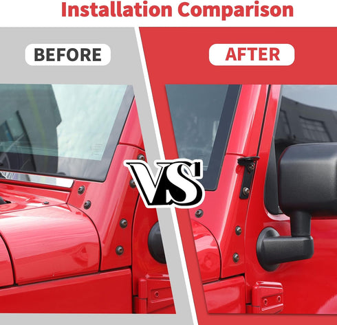 A Pillar CB Antenna Mounting Bracket for Jeep Wrangler JK JKU 2007-2018, Driver's Side