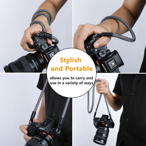 Camera Shoulder Strap Climbing Rope Neck Strap for Mirrorless and DSLR Cameras with Lens Cap Keeper
