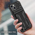 iPhone 15 Black Case: Shockproof Wallet Cover with Card Holder, Kickstand & Screen Protectors for 6.1" Model.