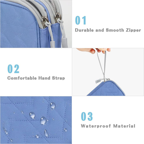 FYY Travel Cable Organizer Pouch, Electronic Accessories Carry Case, Portable Waterproof Double Layers Storage Bag