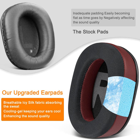 SOULWIT Cooling Gel Earpads Replacement for Logitech G Pro, G Pro X, G Prox 2, G Pro X SE Headphones - Burgundy