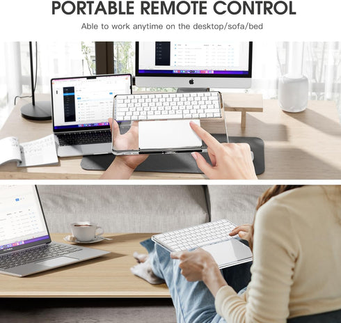 Transparent Acrylic Keyboard Stand and Touchpad Tray, Suitable for Apple Magic Keyboards and Touchpads