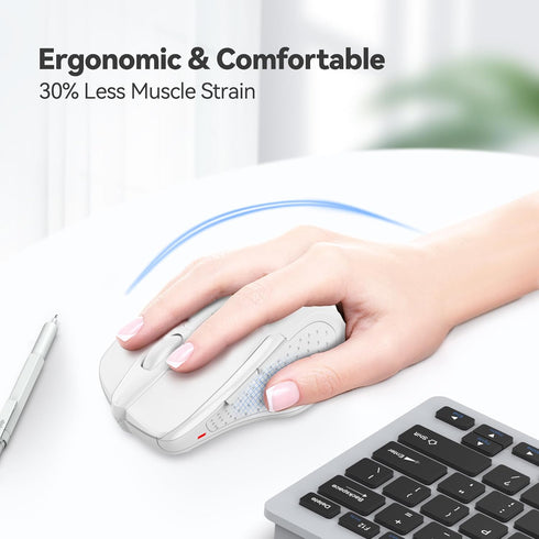 TECKNET 2.4G 6 24 2600 5 Wireless Mouse, Ergonomic Optical Mouse, Computer Mouse for Laptop, PC, Computer, Chromebook