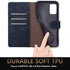 SUANPOT Leather Wallet Case for Samsung Galaxy A71 5G - RFID Card Holder, Shockproof Flip Folio, Blue