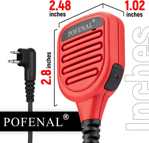 Waterproof 2 Pin Mic for Motorola Radios, R2 BPR40D, BPR40, CP100D, CP200D, 2 Pairs