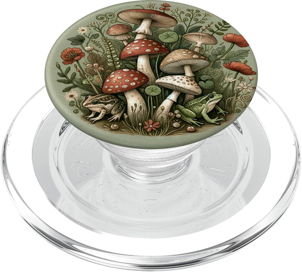 PopSockets MagSafe PopGrip for Cottagecore Frog And Mushroom