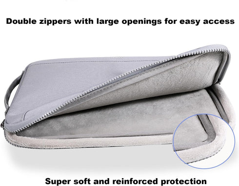 LANDICI 360° Protective Laptop Sleeve Case, Waterproof Slim Bag for 14-15 Inch MacBook Air/Pro, Grey