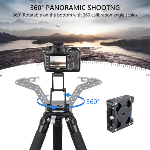 Z Flex Tilt Tripod Head, ARTCISE CNC Aluminum Alloy, All Metal Flexible Folding Z Pan, 360° Rotation for Canon Nikon