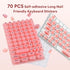 Allinside 70 Raised Silicone Keyboard Stickers for Long Nails, Reusable Self-Adhesive Key Stickers for Comfortable