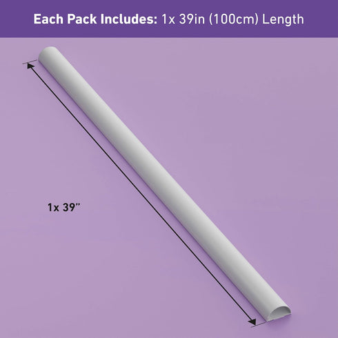 D-Line Half Round Cord Hider, Patented Cable Cover for TV Wall Mount Wires, White