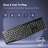 Wired Quiet Multimedia USB Computer Keyboard, Silent with Low Profile Chiclet Keys, Full Size for Laptop/Desktop