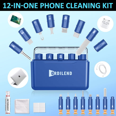 iPhone Cleaning Kit - Multi-Tool Charging Port Cleaner for iPhone, iPad, Dark Blue