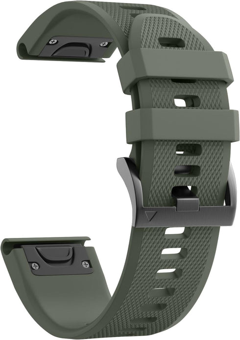 ANCOOL 22mm Soft Silicone Watch Bands for Fenix 5/6/7, Compatible with Garmin Fenix 5 Plus/6 Pro/8 47mm/7 Pro (Black,