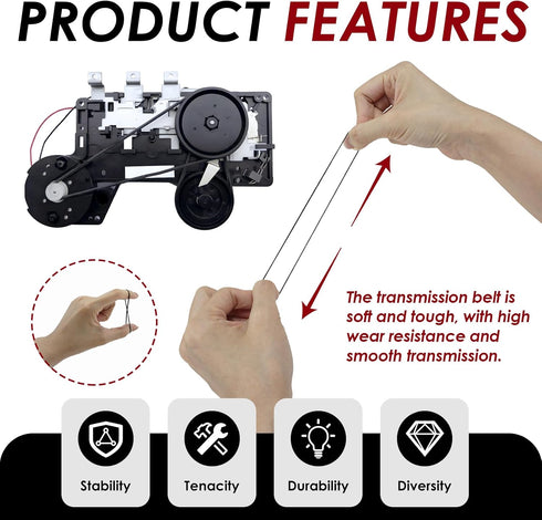 TNJPSEK 150 Cassette Set (1mm Pcs Player Belts Replacement Kit, Mixed Flat Rubber Drive Belts for Tape Recorder Repair