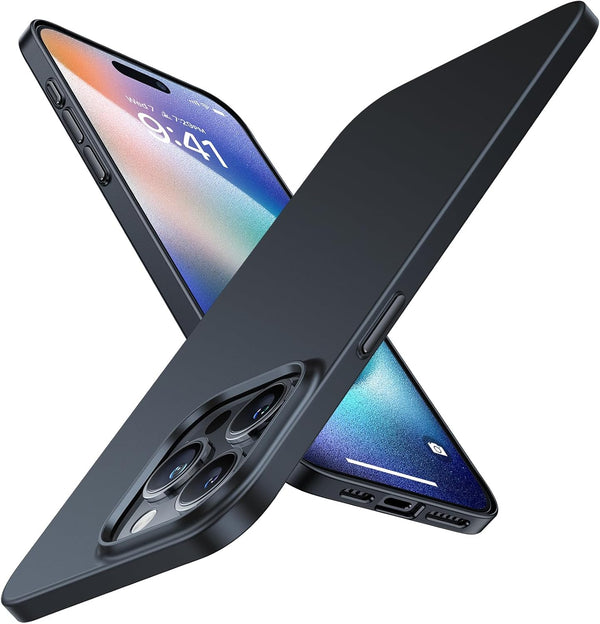 iPhone 15 Pro Case by TORRAS - Ultra Thin, Lightweight Matte Hard PC Cover, Slim Fit for 6.1" Black 2023 Model.