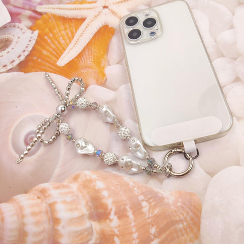 cioatu Cute Phone Wrist Strap Chic Beaded Cellphone Lanyard with Tether Tab Phone Charm Grip Strap for PhoneBag Purses