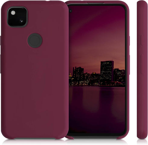 kwmobile Case Compatible with Google Pixel 4a, TPU Silicone Phone Cover with Soft Finish - Rhubarb Red