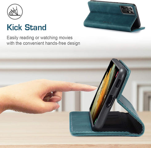 Kowauri Flip Case for Galaxy S21 Ultra - Leather Wallet with Card Slot and Magnetic Closure for Samsung Galaxy