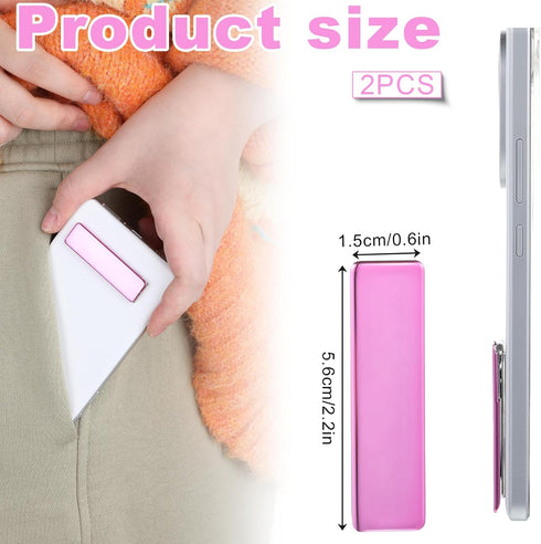 Ezymivs 2PCS Phone Slim Kickstand, Vertical and Horizontal Alloy Phone Case Stand Ultra-Thin Cellphone Holder Small