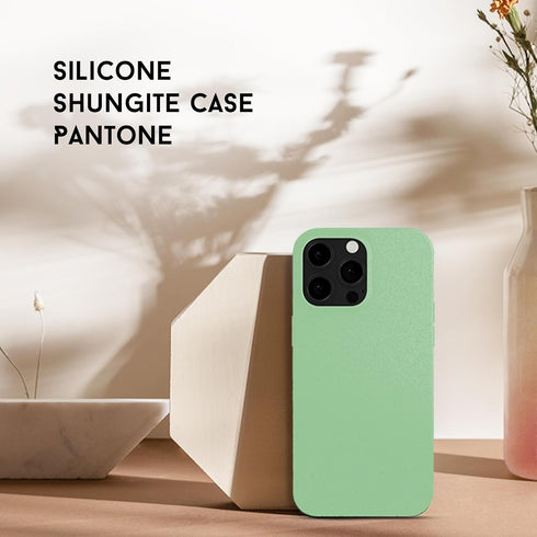 EMF Protection Liquid Silicone Shungite Case for iPhones - 5G Shield Reduction, Lightweight Protective Cover (Green, 13)