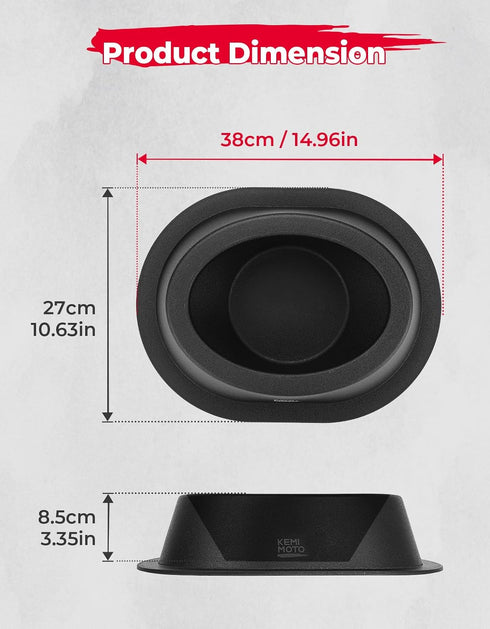 KEMIMOTO 6x9 Speaker Pods, Universal Speaker Boxes Enclosures, Compatible with UTV, RV, Car, Boat, Black, 2pcs