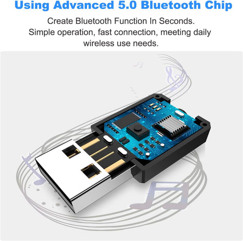 Isobel 4-in-1 Mini Wireless Audio Adapter, USB Bluetooth 5.0 Transmitter Receiver, 3.5mm AUX for TV, PC, Speakers,