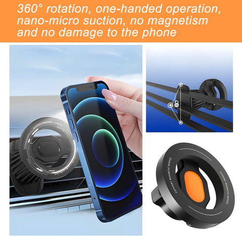 FALVFUN 360 Car Phone Holder, Magnetic Rotation Adjustable Vehicle Phone Mount Changer with Clip, Automotive Air