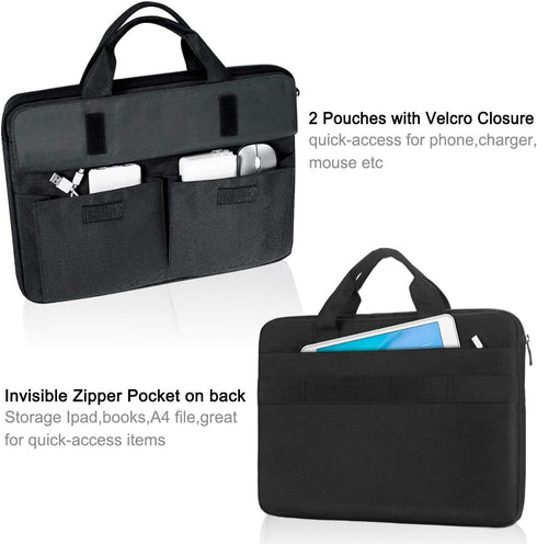LANDICI 15.6 Inch Laptop Bag Carrying Case, Slim Waterproof Sleeve Cover for MacBook Pro, Black