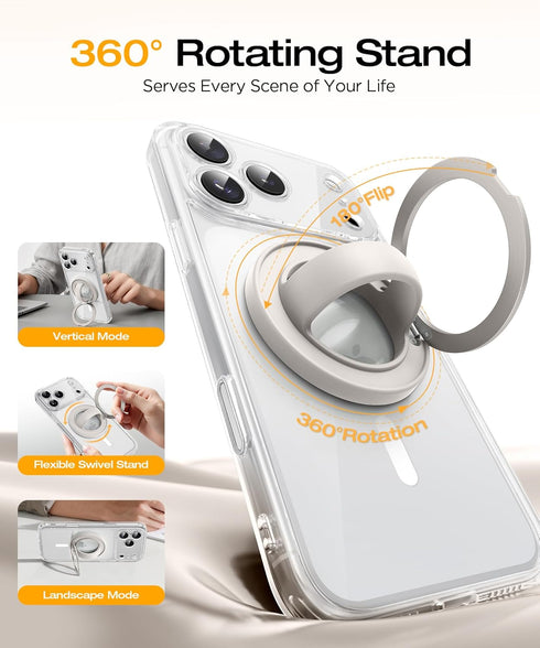 SuydanBox 360 180 17/16/15/14/13/12 Magnetic Phone Grip, Rotation & Flip Universal Phone Ring Stand, Silicone Phone