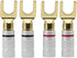 XMSJSIY Y Spade Plug, Speaker Spade Connector, Fork Spade Plug 45 Degree for Speaker Wire