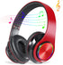 Over Ear Bluetooth Headphones, Foldable LED Stereo Headphones with Built-in Microphone, Noise-Cancelling Wireless