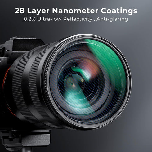 K&F Concept 52mm Blue Streak Effect Lens Filter, Anamorphic Optical Glass Light Flare Effect for Camera Lens