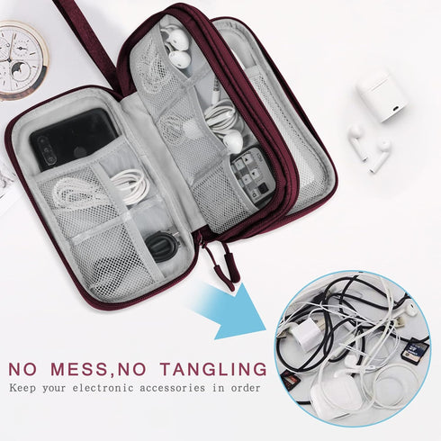 Skycase Electronic Organizer Travel Case - Waterproof Travel Cord Organizer Pouches for Accessories, Red