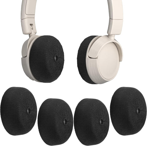 PChero 2 Pairs Headphone Ear Pads Covers with Stretchable Knit Fabric, Washable Earcup Protectors for On-Ear Headset
