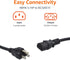 Amazon Basics 25 5-15P IEC320C13, 3 18 125 Universal PC Power Cable, Feet, NEMA to Prong Plug, AWG, Volts, UL Listed