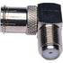 CESS Right Angle Coax F-Jack to F-Quick Push On Plug, Male/Female Adapter, Support Comcast, Verizon FiOS, 4 Pack